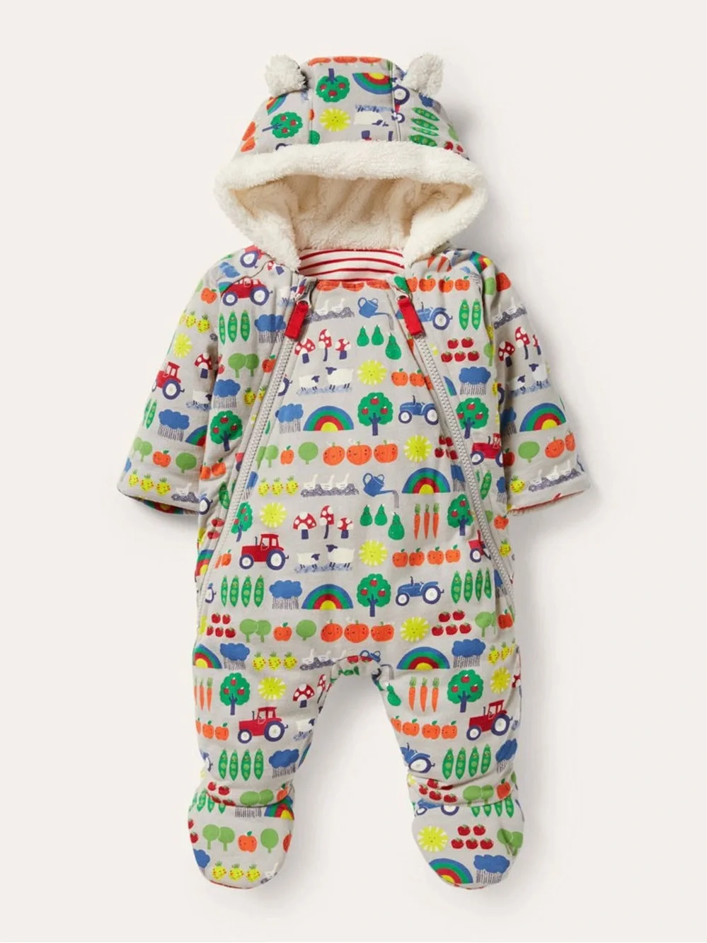 Mini Boden Farm Cozy Pram Suit 9–12 Months One-Piece Bunting